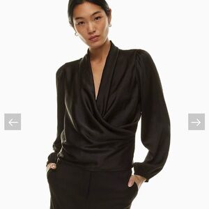 Wilfred Black Draped Blouse